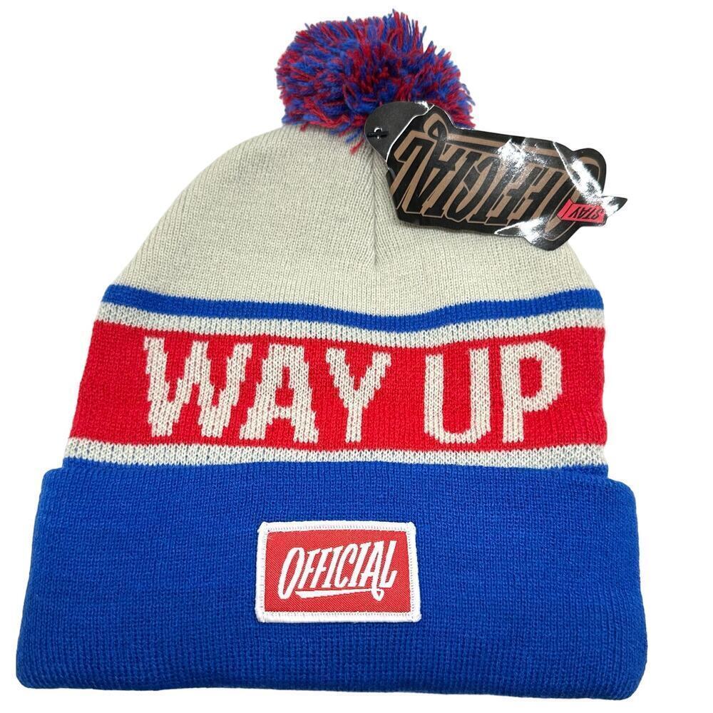 OFFICIAL CROWN OF LAUREL The Way Up Pom Beanie in Americana Knit Hat - NWT